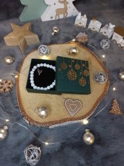 Skleněný náramek se srdcem z chirurgické oceli