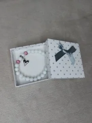 Skleněný náramek s přívěskem z chirurgické oceli