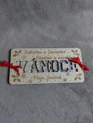 Dárková karta na peníze s textem „Šťastné a veselé Vánoce“ | Kouzelný dárek od Ježíška