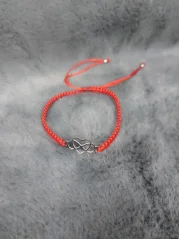 Pletený náramek nekonečno se srdcem z chirurgické oceli