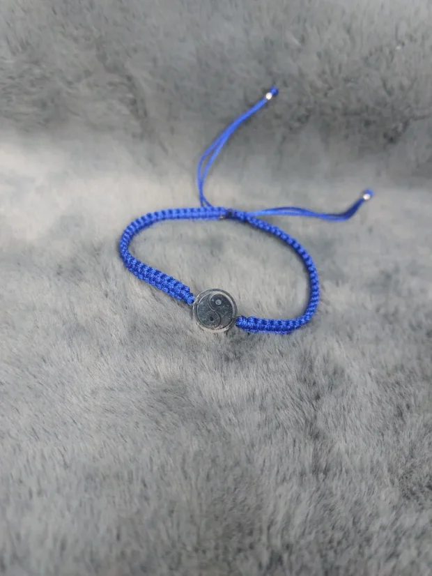 Pletený náramek s jin jang z chirurgické oceli