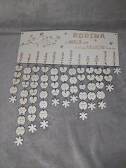 Narozeninový kalendář ze dřeva