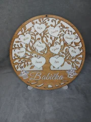 🌳 Dřevěný rodinný strom se jmény | Srdce domova 💛