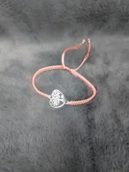 Pletený náramek se stromem života v srdci z chirurgické oceli