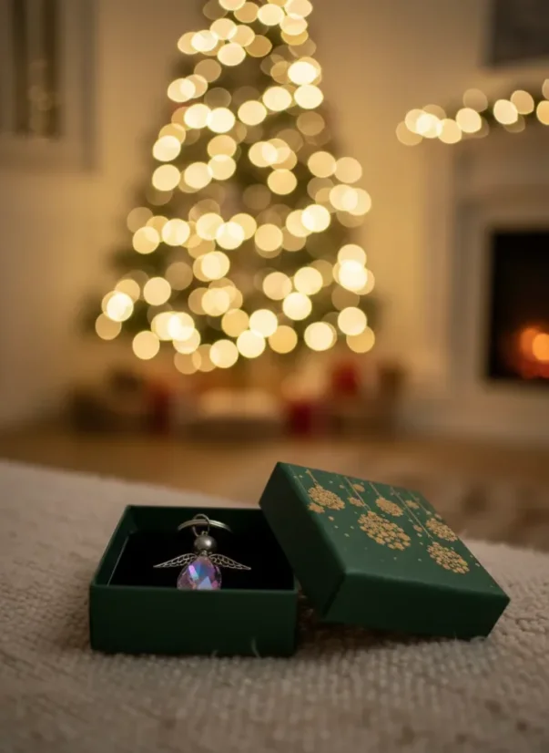 Duhová andělská klíčenka | Malý dárek se světlem