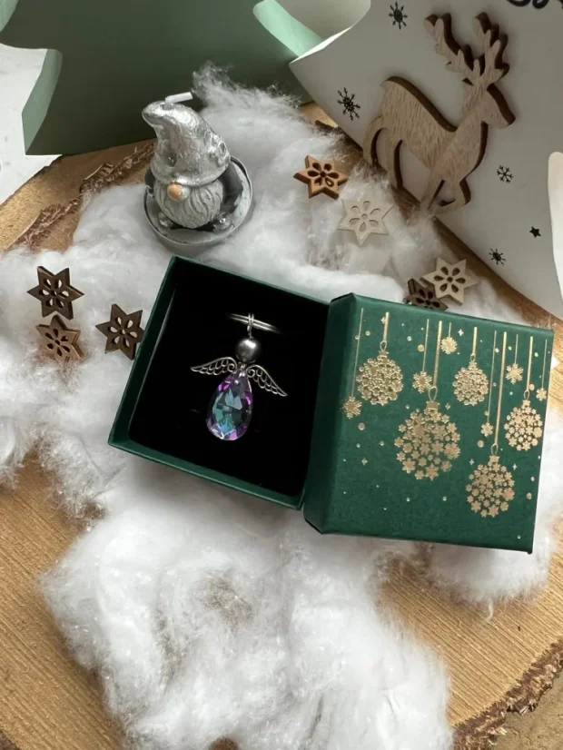 Duhová andělská klíčenka | Malý dárek se světlem