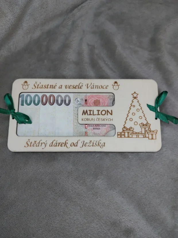 Dřevěná vánoční obálka na peníze | Milion korun od Ježíška 🎄