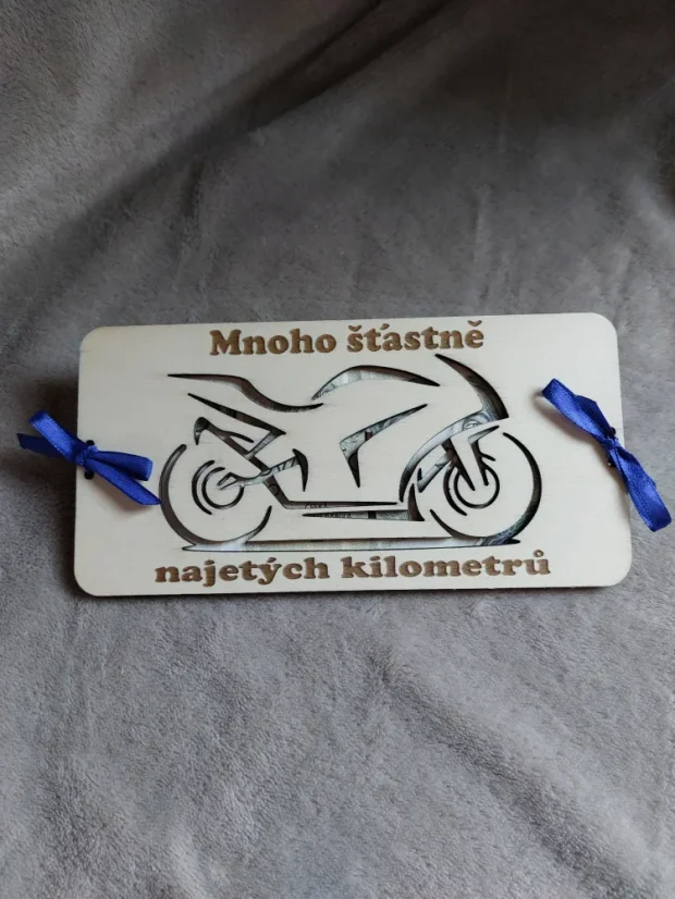 Dárková obálka na peníze s motivem motorky nebo auta | Pro šťastné kilometry na cestách - Motiv obálky: Motorka