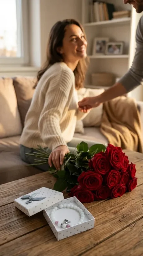 Skleněný náramek s přívěskem z chirurgické oceli - Barva: BÍLÁ - RŮŽOVÁ, Přívěšek: Srdce