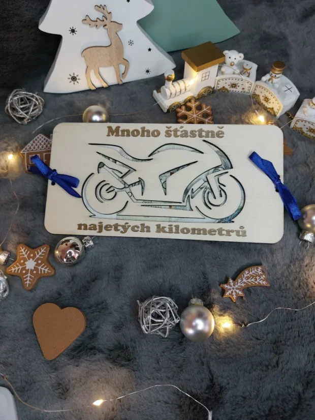 Dárková obálka na peníze s motivem motorky nebo auta | Pro šťastné kilometry na cestách