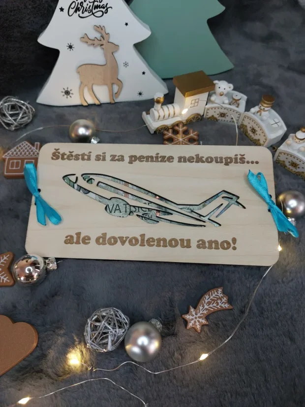 Dárková karta na peníze s motivem dovolené | Daruj zážitek, ne obálku