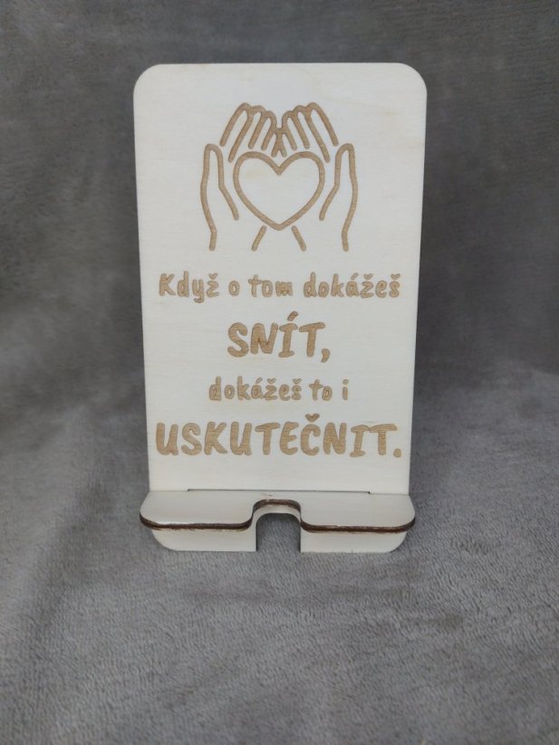 Motivační držák na telefon - Citát: Den, který ti může změnit život. Začíná každé ráno
