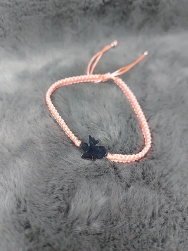 Pletený náramek s andělem z chirurgické oceli