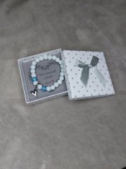 Skleněný náramek se srdcem z chirurgické oceli