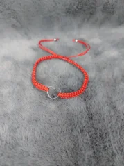 Pletený náramek se srdcem z chirurgické oceli