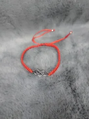 Pletený náramek nekonečno se srdcem z chirurgické oceli