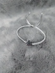 Pletený náramek s andělem z chirurgické oceli