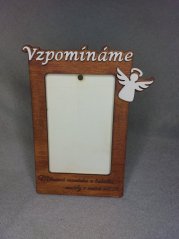 Památeční rámeček „Vzpomínáme“ s andělem – na fotku 10×15 cm